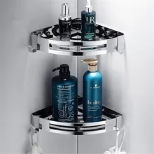 

1/3 Layer Triangle Shower Storage Rack Aluminum Toilet Triangle Towel Storage Free Punch Shower Rack Bathroom Accessories