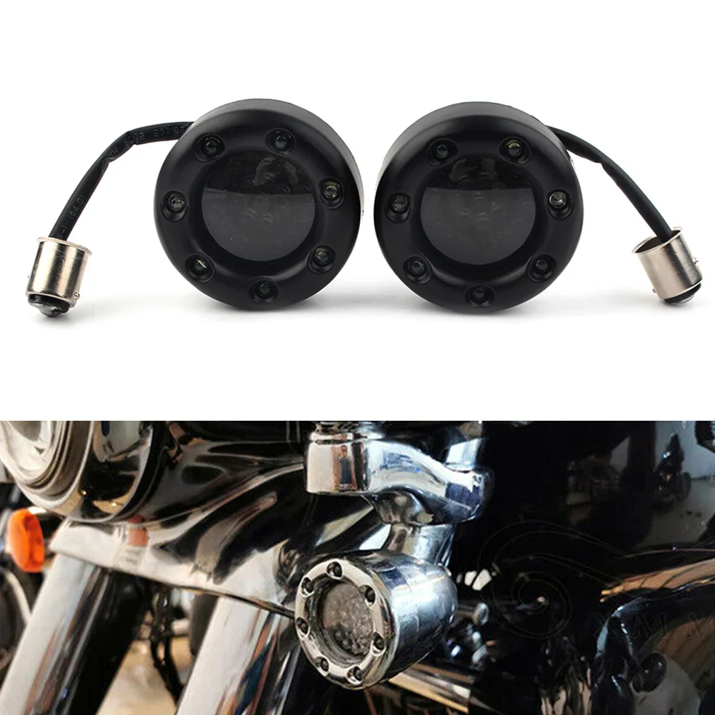 

Motorbike LED Black Fire Ring Turn Signals Light for Harley Davidson Softail Dyna Sportster XL 883 1200 FLST FLHT FXD FXB