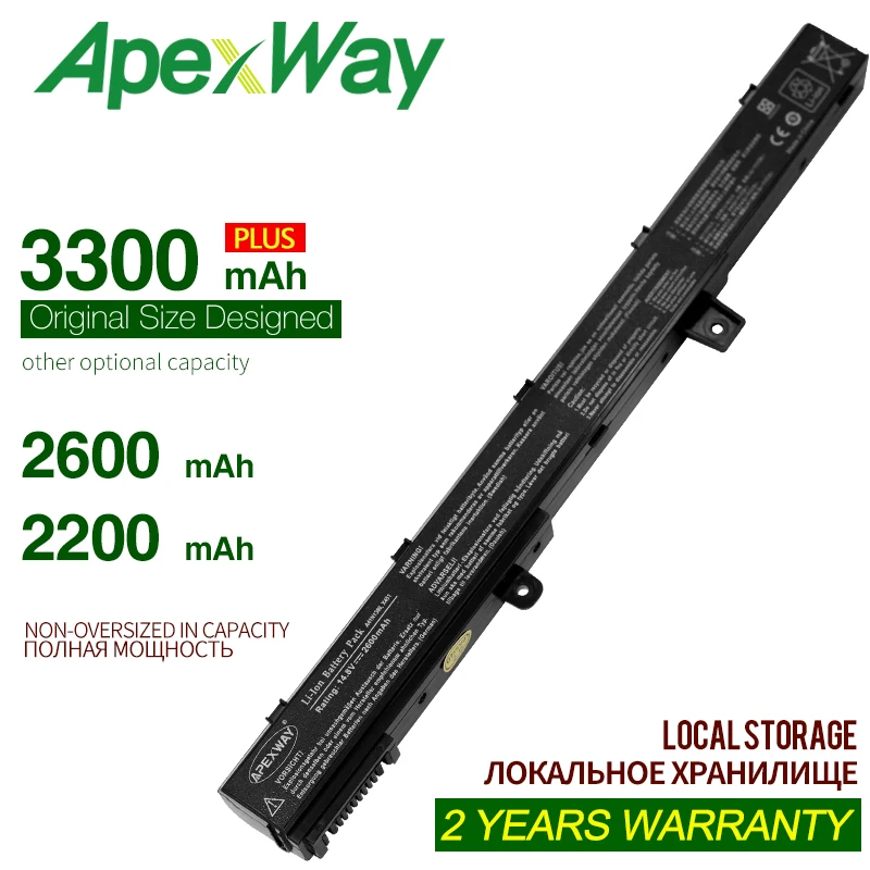 Аккумулятор ApexWay для ноутбука 14 4 В X451 X551 Pour ASUS X451C X451CA X551C X551CA 0B110 00250100 A41N1308