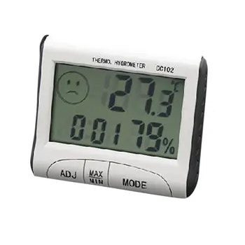 

Mini LCD Digital Indoor Thermometer Hygrometer Temperature Humidity Meter Clock Desk DC102 With Magnetic Stand