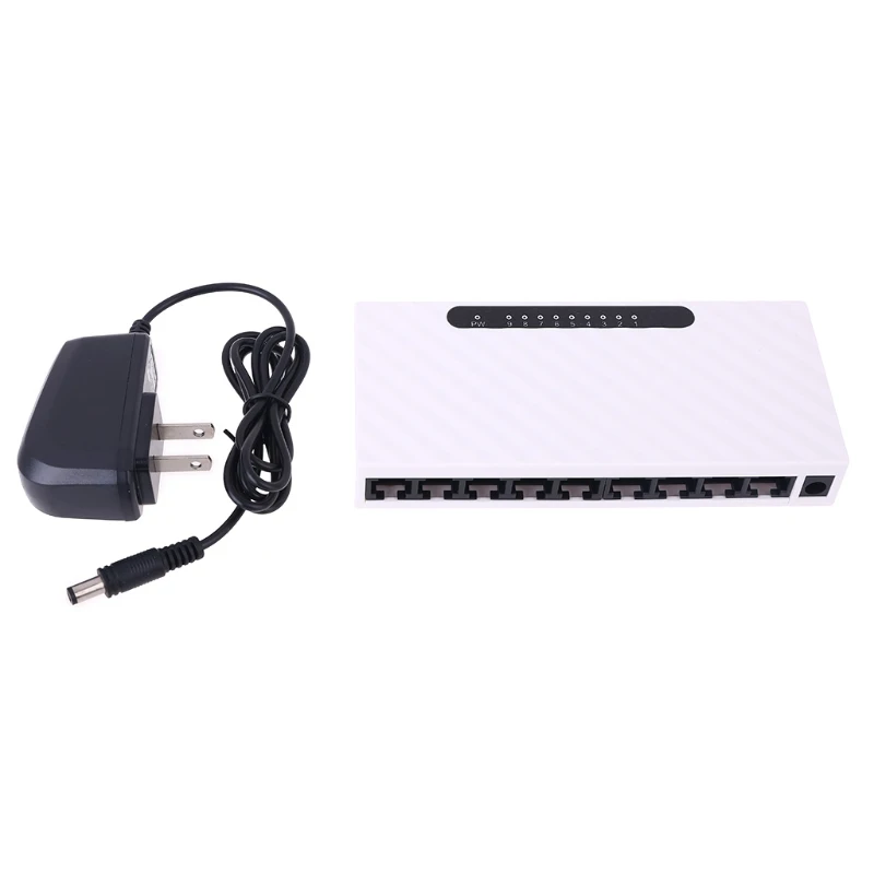 

9 Ports Plastic Shell Ethernet Desktop Net Work Switch Splitter RJ45 10/100Mpbs Switcher TXE09101