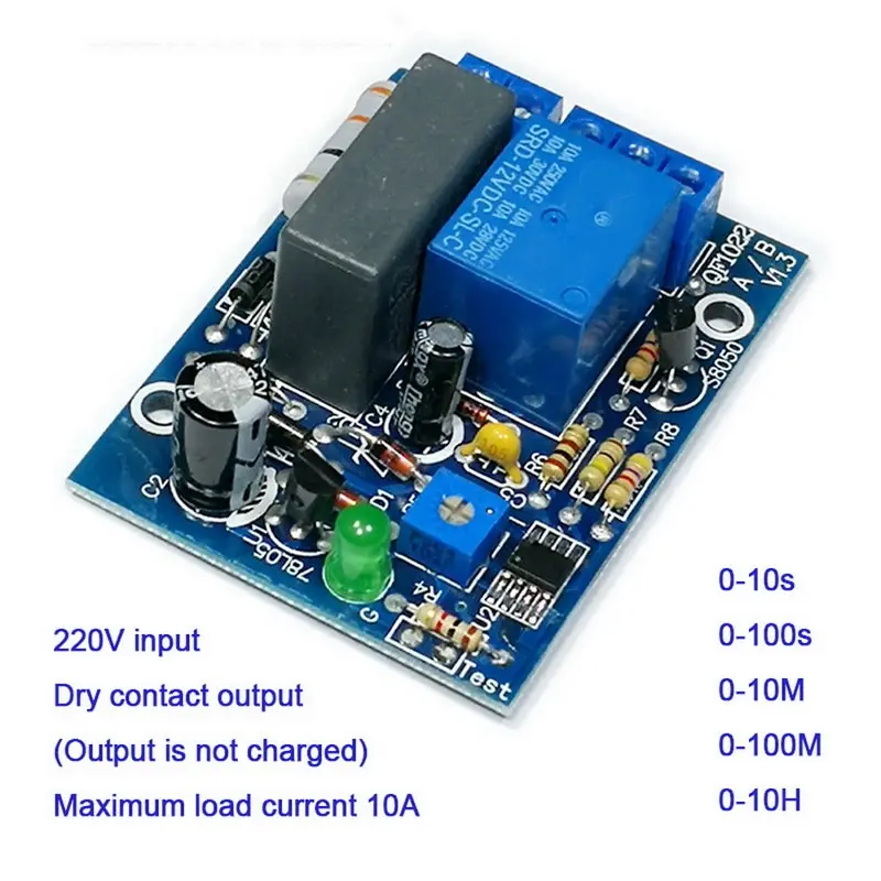 

220V Timer Relay Delay Switch Module Input/output Delay Delay Automatic Disconnection Module Closing Timer Dry Contact Output ^*