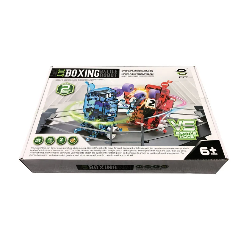 DIY Assembled RC Robot Action Boxing Battle Toy Combat Robot Remote Control Battle Robot Educational Toy For Boy Christmas Gifts