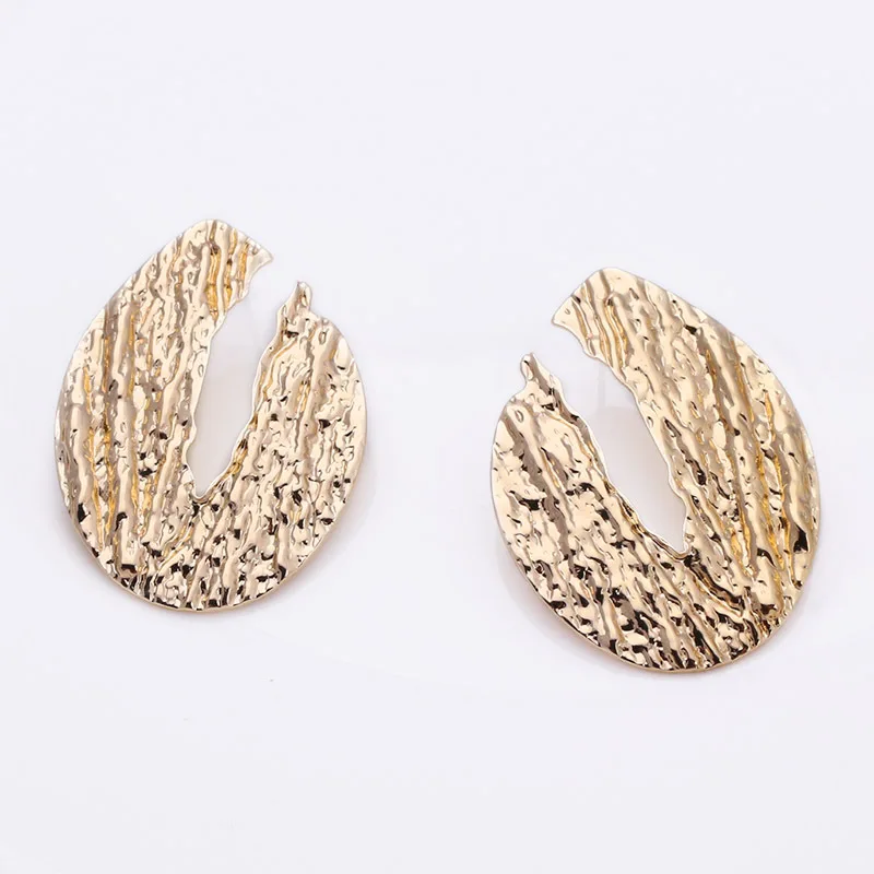 

Vintage Exaggeration Water Drop Gold Statement Earrings Punk Irregular Distortion Geometric Metal Stud Earring for Women Jewelry