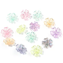 

100pcs Acrylic Color Glaze Mixcolor Petals Loose Beads 16mm Length with 1.6mm Hole For DIY Jewelry Making Bracelet Accessories