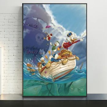 

Wall Art Modular Donald Duck Canvas Pictures Sailboat Home Decor Cartoon Character Painting Prints Poster Living Room Framework