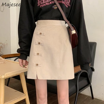 

Skirts Womens Harajuku Corduroy Casual Solid Popular Stylish Fashion Daily All-match Chic Women Skirt Simple Vintage Chic New