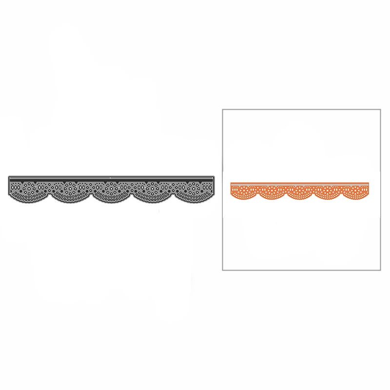 

New Scalloped Edge Banner Craft Embossing Mold 2021 Metal Cutting Dies for DIY Album Card Making Scrapbooking Decor No Stamp Set