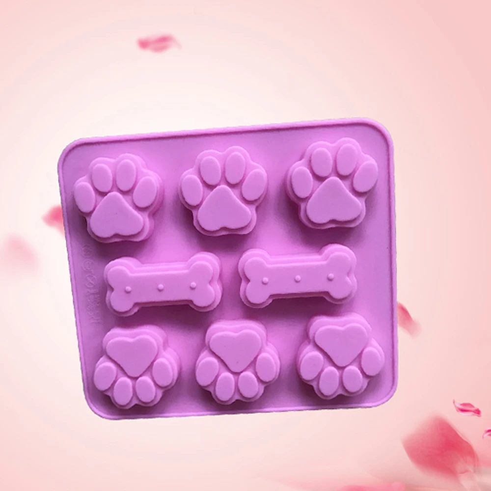 Dog Footprint Feet Mould Cake Molds Bone Mold Creative Cookie Fondant Cat Paw Silicone Bakeware Baking Tools