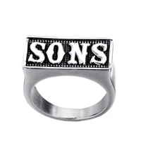 MIQIAO Stainless Steel Titanium Sons of Anarchy Punk English Letter Vintage Rings for Men Women Couple Friends Gift Jewelry Bagu 1