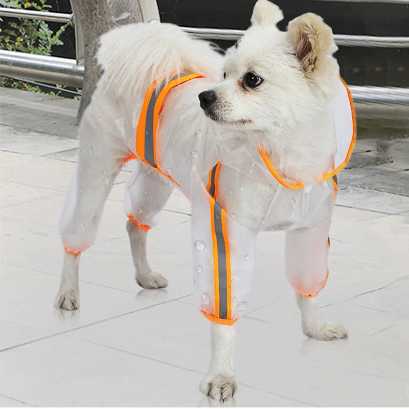 Chubasquero largo con capucha para perros pequeños y medianos, impermeable con mangas, de cuerpo Chubasquero largo con capucha para perros pequeños y medianos, impermeable con mangas, de cuerpo