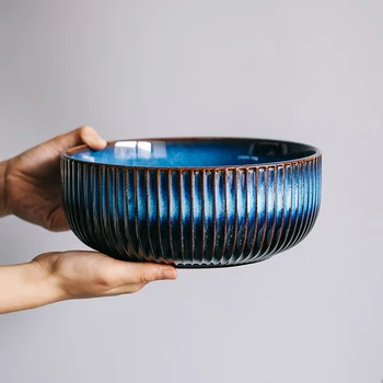 

Nordic ceramic rice bowl noodle bowl household salad bowl soup bowl instant noodle bowl creative gradient breakfast bowl