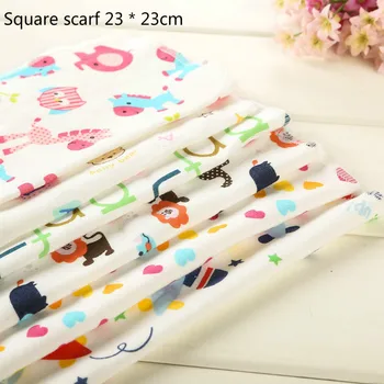 

23*23cm New Style 6 Packaged in the Shape of Bars Infants Cotton Baby Knitted Cotton Small Printed Small Square Towel M4