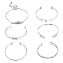 6 шт браслет в панковском стиле с рисунком ананаса браслет с кристаллами Для женщин ювелирные изделия в стиле "Бохо" подарок