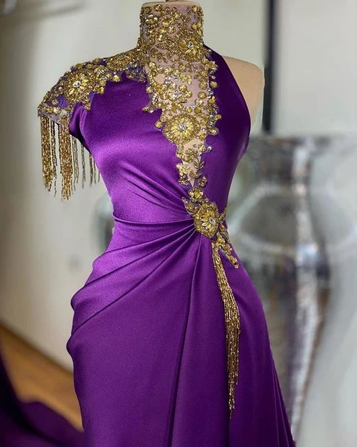 Vintage Purple Satin Dark Purple Evening Gown With Turkey Lace Applique  2018 Prom Gown And A Line Party Dress At Affordable Prices From Manweisi,  $118.92 | DHgate.Com