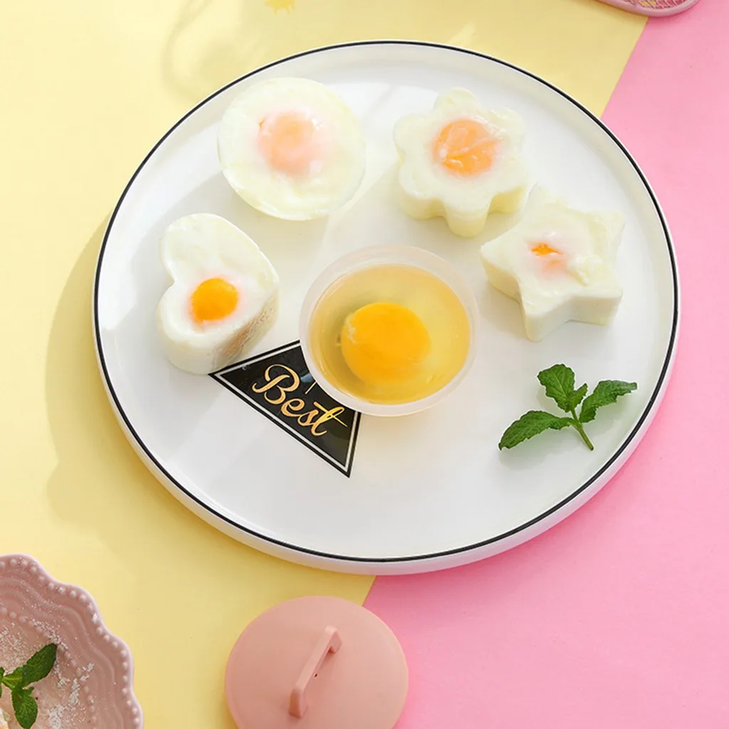 Милая форма для вареных яиц, Пластиковая форма для котла яиц, кухонные инструменты для варки яиц, форма для приготовления яиц с крышкой, щетка для блинов