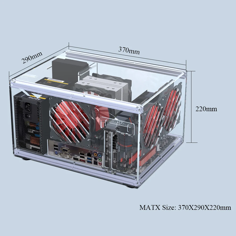 MATX Горизонтальный чехол для компьютера с поддержкой материнской платы ITX DIY