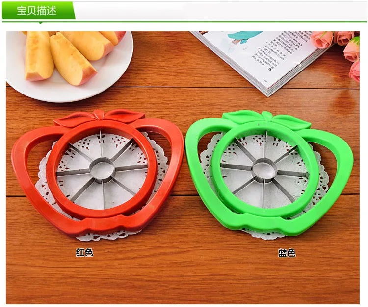 2 шт из нержавеющей стали яблока груши слайсер с пластиковой ручкой резак для