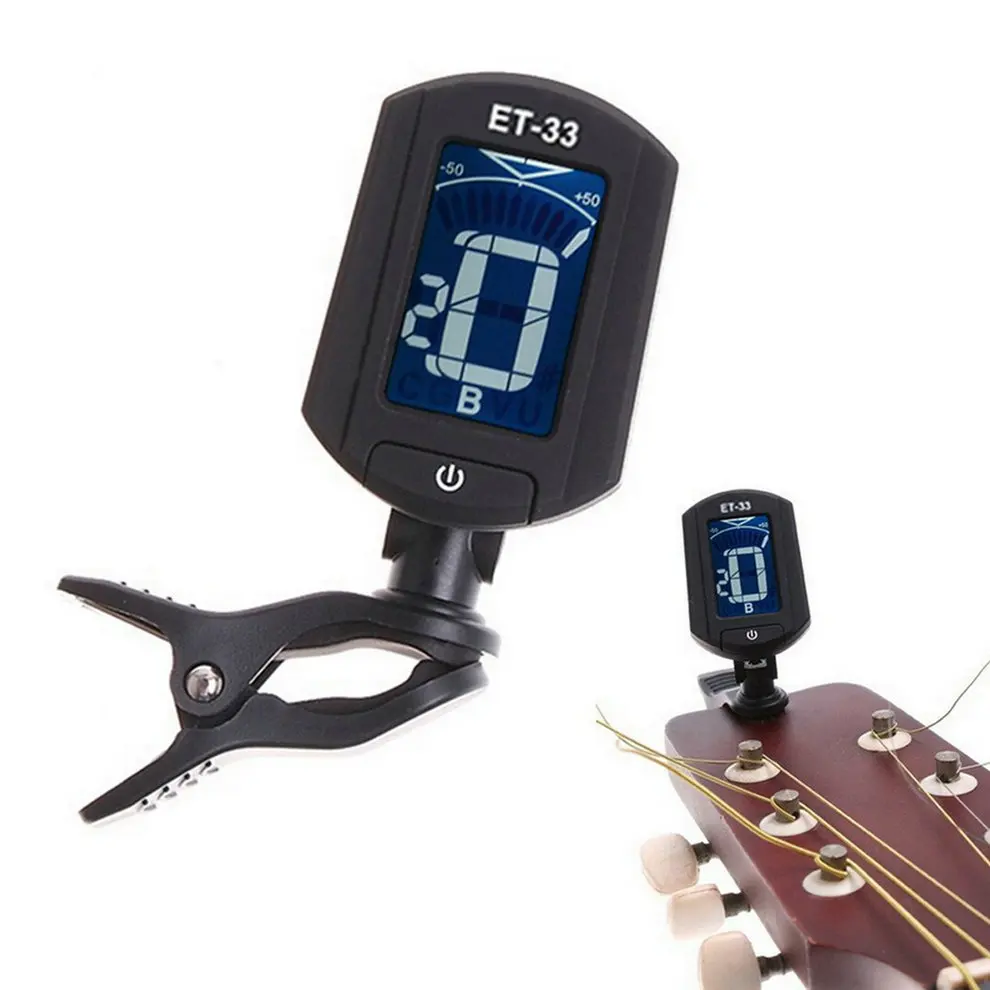 ET33 Portable Guitar Tuner Color Screen Digital Tuner Clip for Chromatic Acoustic Classic Guitar Bass Ukulele Violin On Design