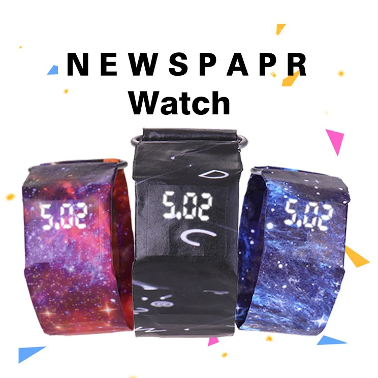 Waterproof Watch Creative Hodinky Relogio Girl Digital Paper-Strap Feminino Boy Men Student