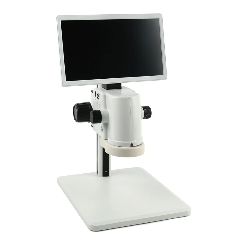 연속 줌 110X FHD 1080P 11.6 LCD 모니터 Microscopio Lab 디지털 비디오 현미경 카메라 키트 측정 현미경 세트