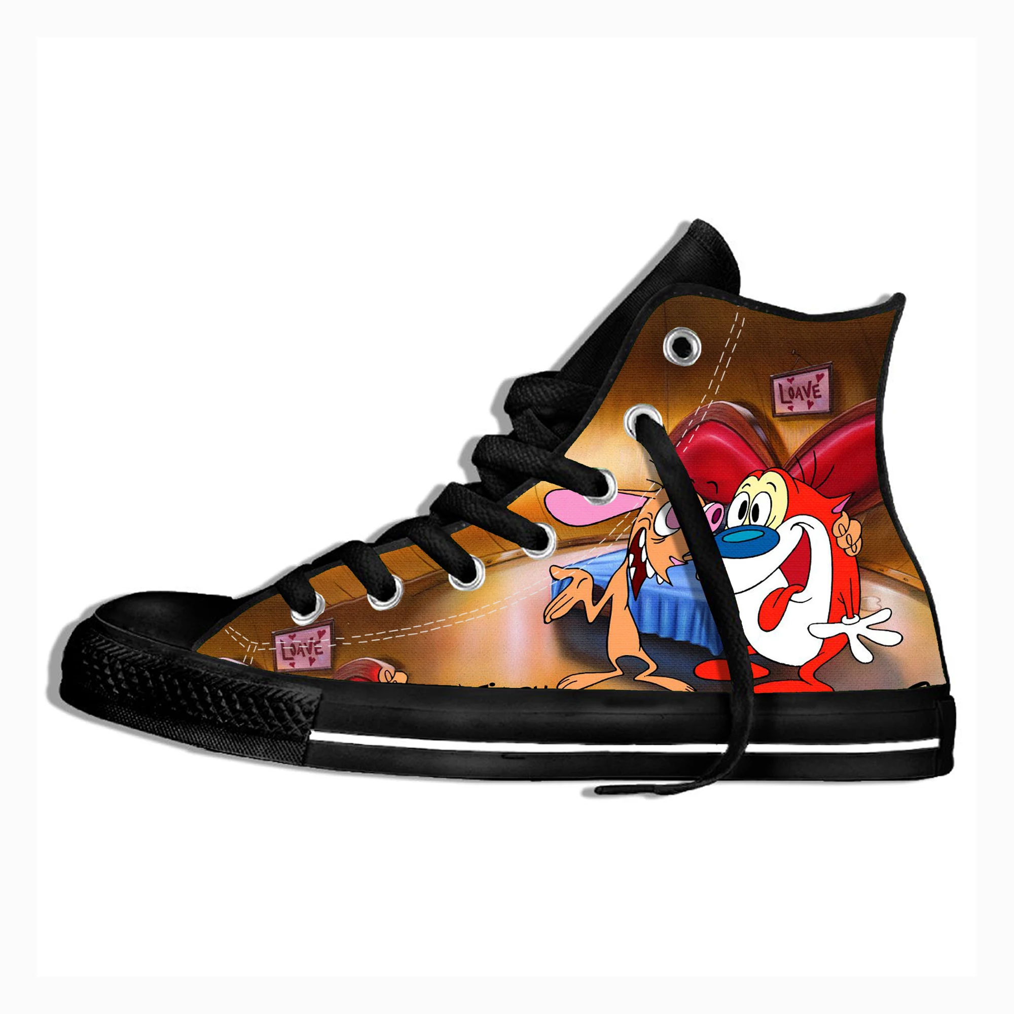 Men's Casual Shoes Ren and Stimpy Anime Wearable Comfort Sport Shoes Classic Sneakers  Zapatos Hombre  Mens Shoes
