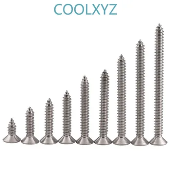 

COOLXYZ Cross Countersunk Head Long Self Tapping Screw M4M5M6 phillips Flat Head KA Long Wood Screw 316 Stainless steel 5PCS