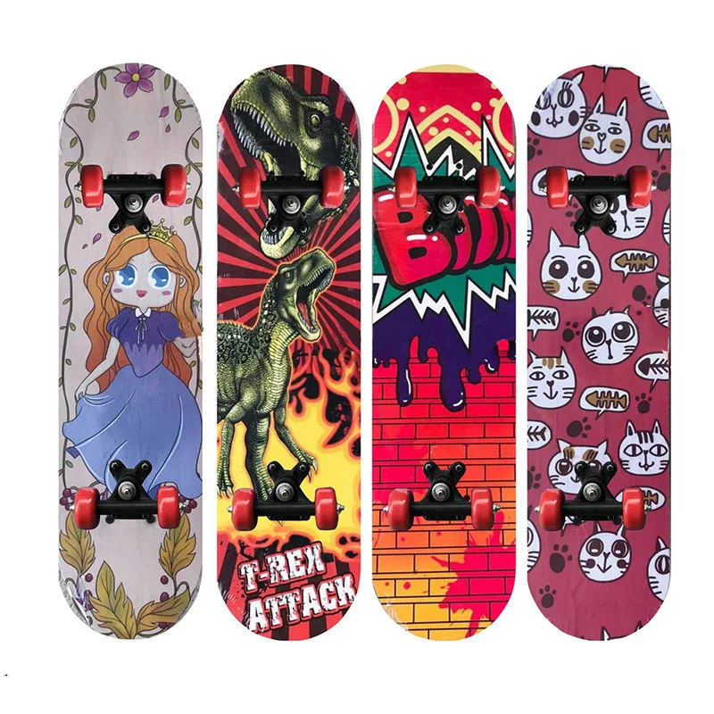 Children Skateboard DouberRocker Board Scooter 2-7 Age Four Wheels Kids Cartoon Skateboard 60*15*8cm Outdoor Street Fun