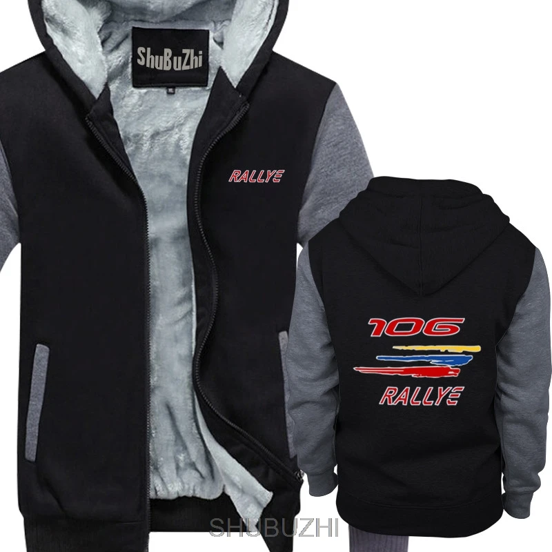 black grey Peugeot 106 Rallye Racinger зимнее плотное худи ралли WRC Gti забавное теплое пальто Заказная зимняя одежда на Рождество sbz4480 - Цвет: black grey