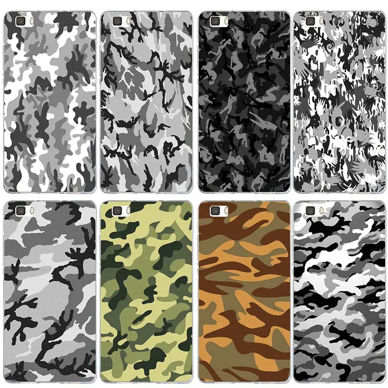 Black and White Camo Silicone Soft TPU Phone Cases Coverfor Huawei P8 P9 P10 P20 P30 Honor 6X 7X 7 9 Mate 10 Pro Lite P Smart | Мобильные