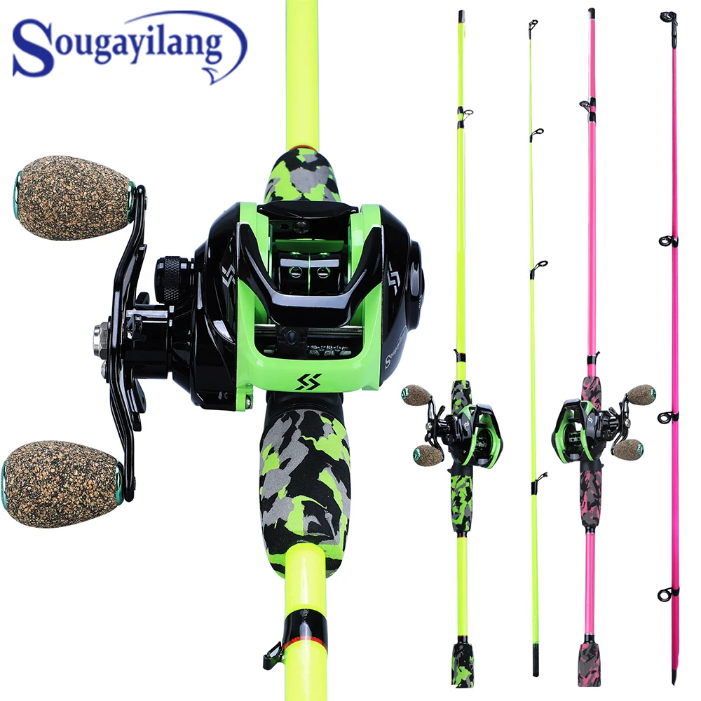 

Sougayilang Super Light 185cm Casting Fishing Rod Lure Rod 2 Section Ultralight Weight Fishing Rod Set Casting Fsihing Reels Set