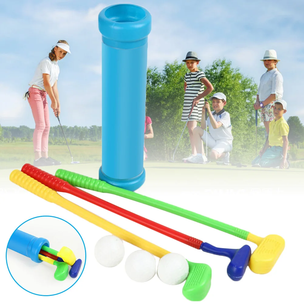 High Kid Golf Plastic Toy Set Golf Clubs Balls Indoor Outdoor Leisure