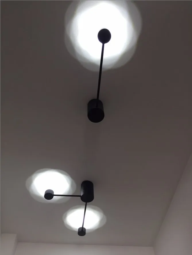 Минималистичный художественный точечный настенный светильник, современный светодиодный настенный светильник для гостиной, скандинавский креативный светильник, светильники черного и белого цвета