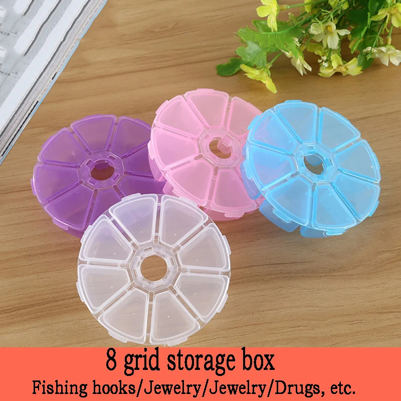 

Fashion Outdoor fishing Bait Storage Box Round Storage DIY tool Box Rhinestone nail Jewelry Earrings Electric Screw Storage Box