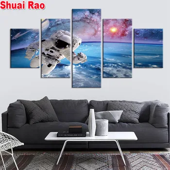 

5 Piece Space Universe Pilot diamond painting satellite full square/round drill 5d diamond embroidery Multi-pictures decor,