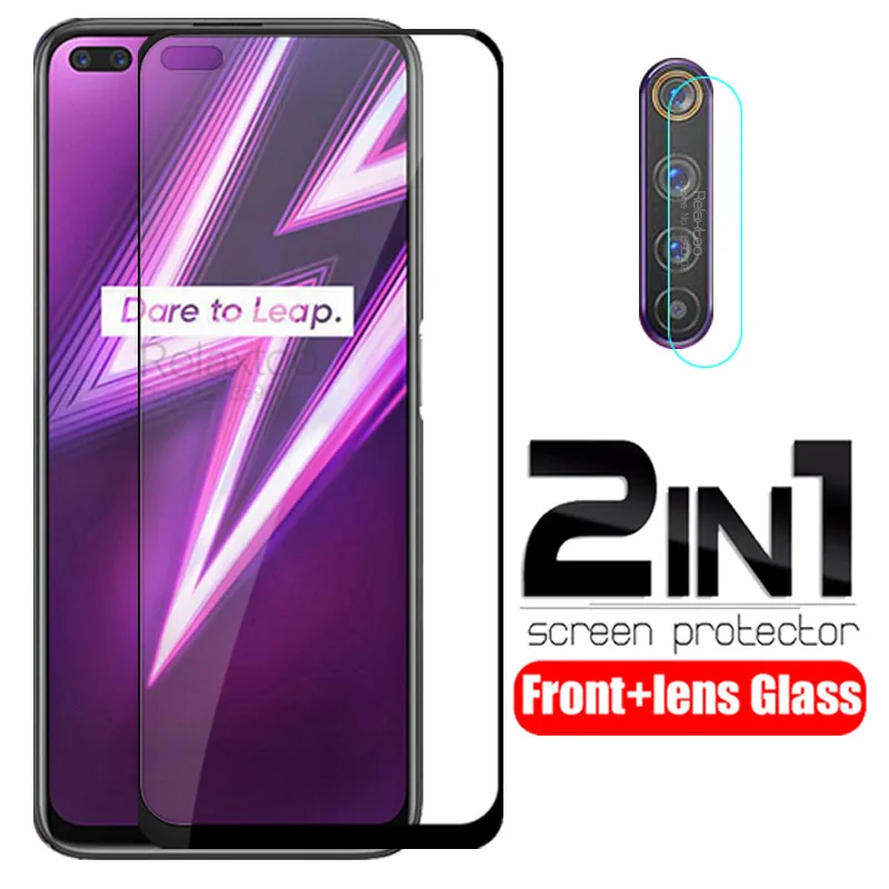 For oppo Realme 6 Pro Glass 2 in 1 camera lens protective Glass on Realme 6 Real me 6pro Realme6 screen protector 3D cover Film afbeelding