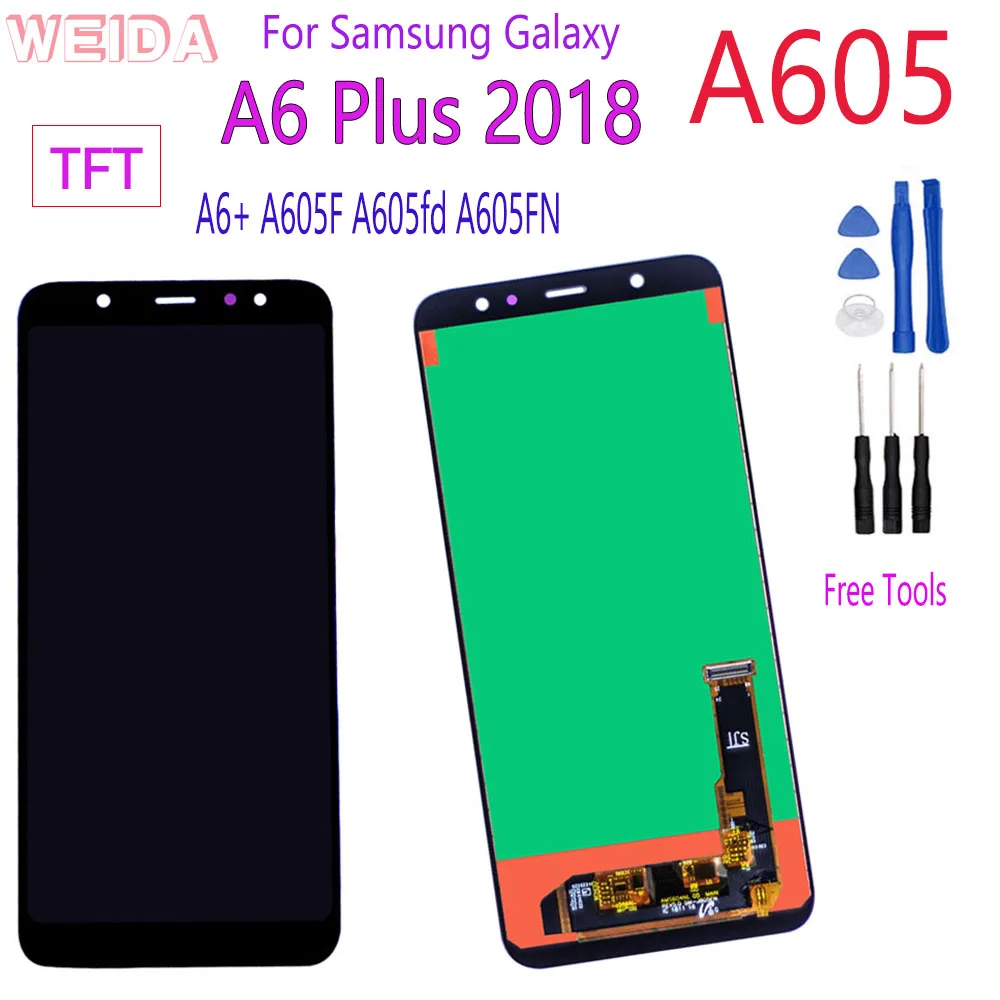 ЖК-дисплей для Samsung Galaxy A6 + A605 Plus 2018 сменный сенсорный экран с цифровым