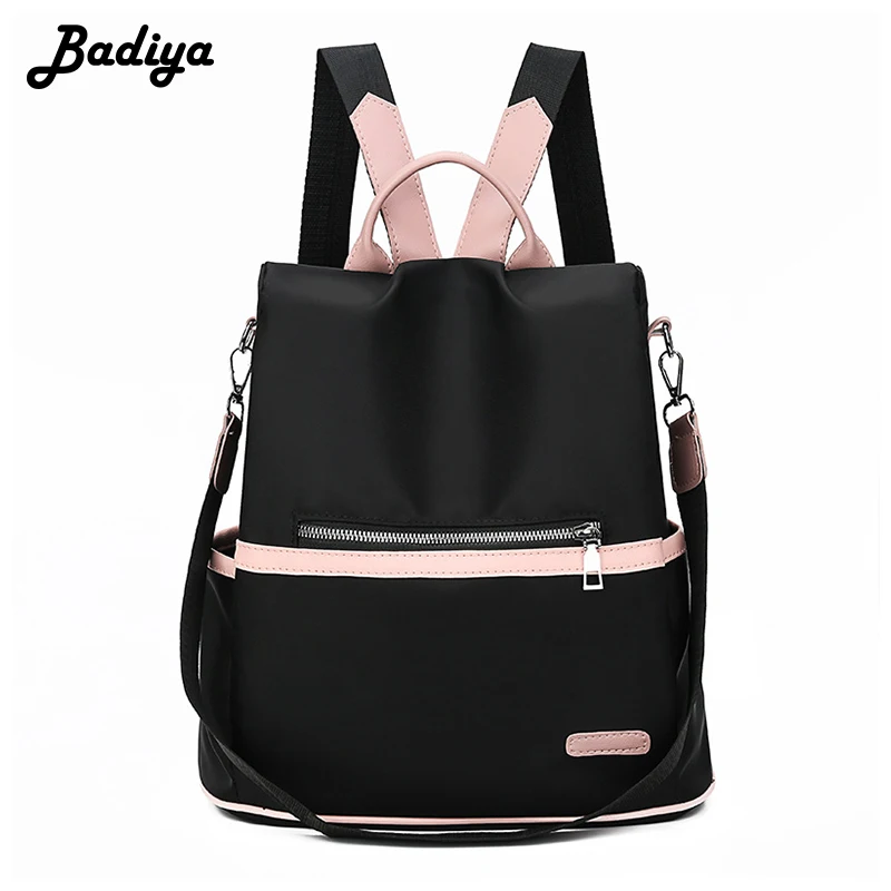 

Fashion Women Backpack Oxford Canvas Solid Color Large Capacity School Bag Phone Coin Card Purse Knapsack Casual Ladies Satchel