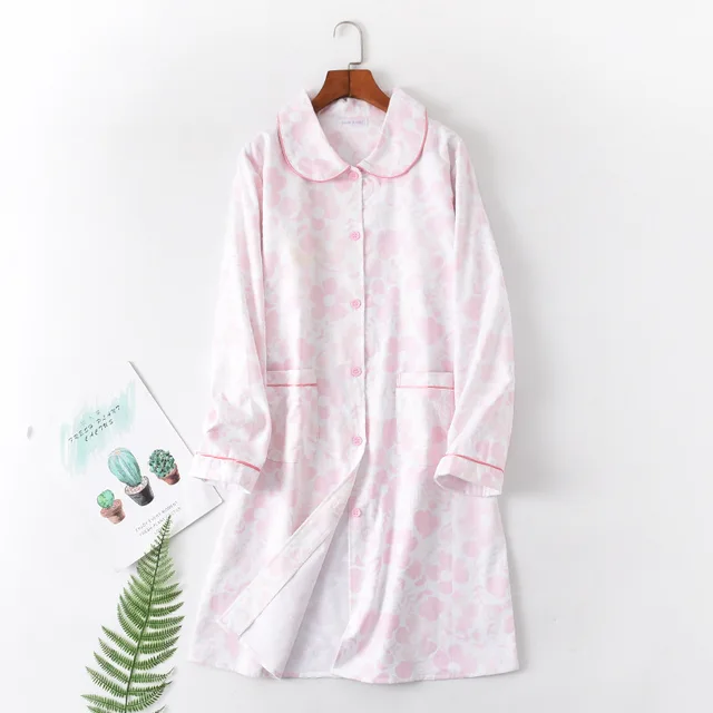 button down dressing gown