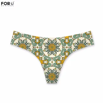 

FORUDESIGNS Pretty Indian Mandala Floral Pattern Woman Sexy G-strings Casual Fitness Summer Thongs Fashion Ultra-thin Panties