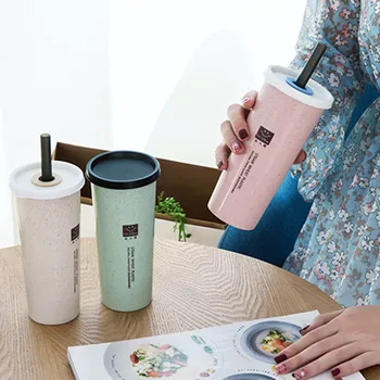 

470ml Cute Water Bottles with Straw Wedding Gifts for Guests Birthday Gift for Girlfriend Party Favors Back To School Present