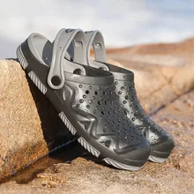 Новинка; летние мужские сандалии; дышащая удобная Пляжная обувь для улицы; нескользящая открытая садовая обувь; пляжные шлепанцы для мужчин