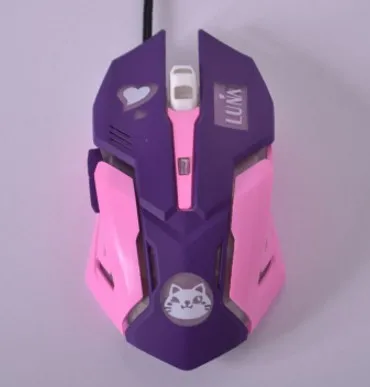 OW Overwatch D. VA DVA Mercy дыхательная светодиодный мышь с подсветкой игровая Проводная USB компьютерная ПК и Mac электронные спортивные геймеры подарок - Цвет: C mute