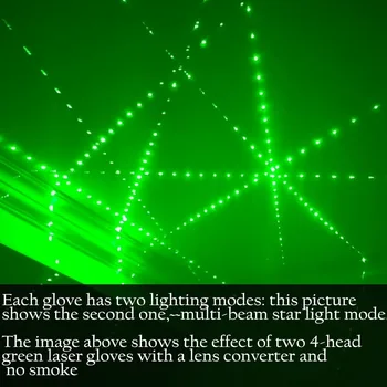 

4-head green laser gloves green laser beam muti beam luminous glove stage props night club DJ dancing led palm finger light