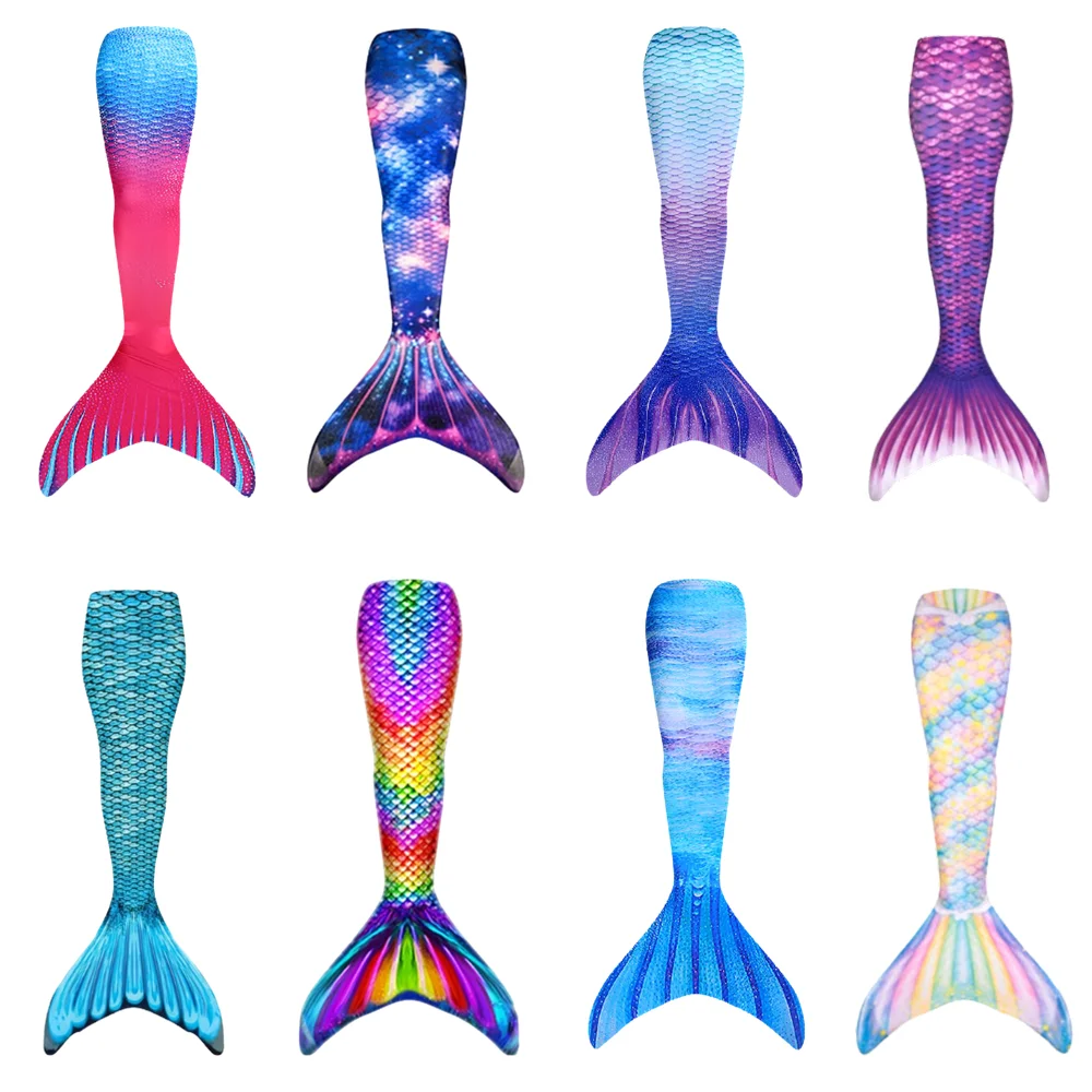 Women Girls Mermaid Tails Cosplay Bathing Beach Swimmable Flower Mermaid Costume No Monofin Swimwear Clothes For Kids Adult cosplay costume mermaid costume