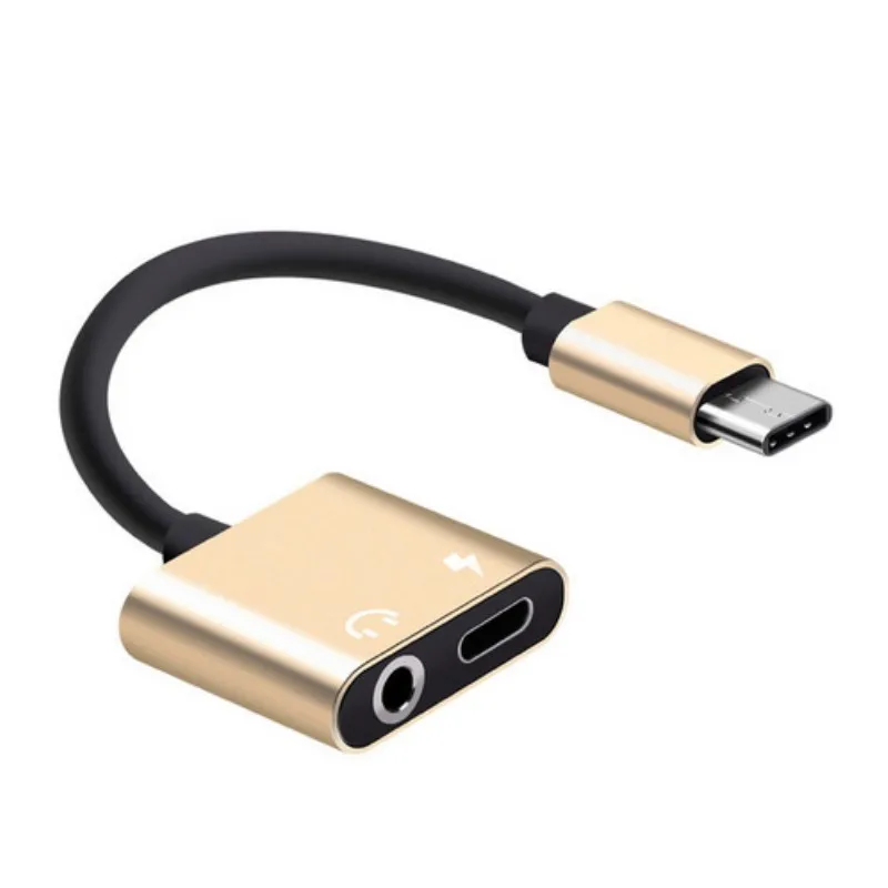 USB C Converter 2 in 1 Type to 3.5mm Male To Female Aux Jack Adapter for Xiaomi Charging Extension Earphone | Электроника