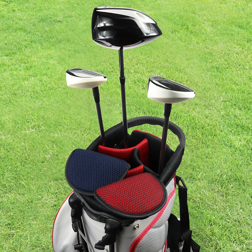 Большие зубы колотушка для гольфа Putter крышка с волшебной наклейкой закрытие легкий вес сине-красный сетчатый чехол