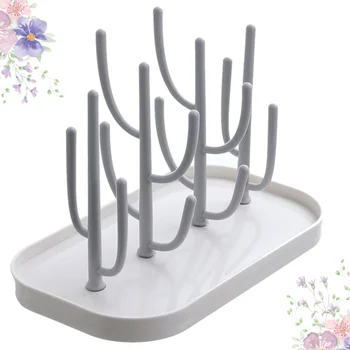 

1Pc Household Cactus Shaped Rack Water Cup Storage Rack Cup Holder Upside Down Drain Rack for Home Kitchen(Beige)