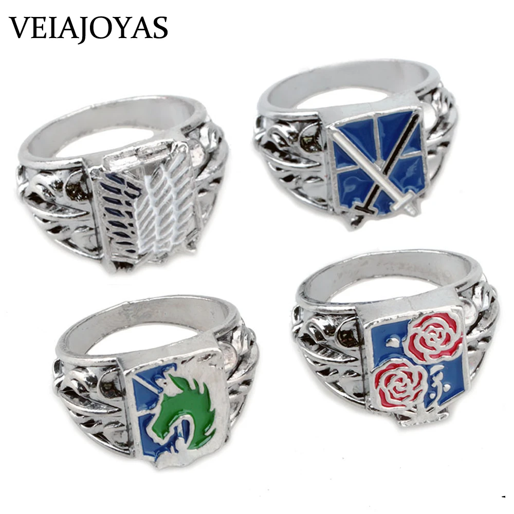 9# Anime Attack On Titan Ring Wings Of Liberty Rose Sword Flag Finger Rings  For Women Men Jewelry Cosplay Party Alloy Rings Souv - Rings - AliExpress