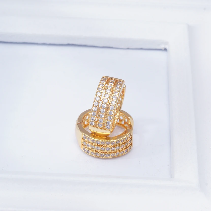 31 стиль, роскошные золотые кольца, кубический цирконий, кристалл, маленькие серьги-кольца для женщин, индийские свадебные украшения